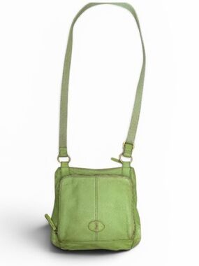 Fossil Vintage Lime Green Leather Crossbody Bag